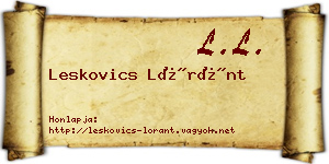 Leskovics Lóránt névjegykártya
