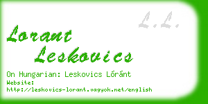 lorant leskovics business card