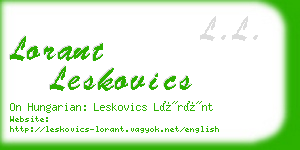 lorant leskovics business card